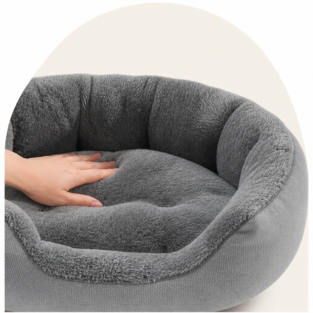 DogBedHouse Plush Faux Fur Bolster Bed