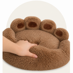 DogBedHouse Plush Faux Fur & Non-Slip Bear-Paw Dog Bed