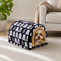 DogBedHouse Plush Insulated Half-Closed Dog Bed (Machine Washable Cover)