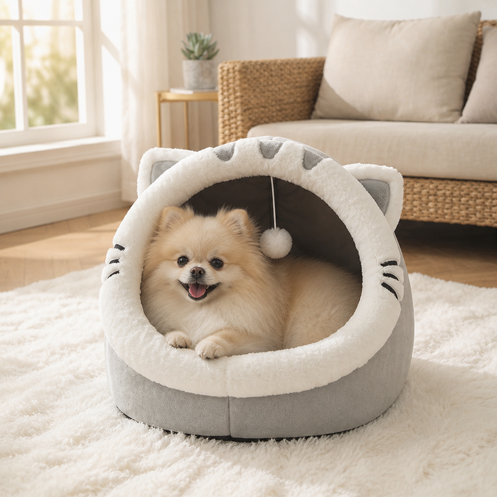 DogBedHouse Plush & Insulated Pet Cave Bed