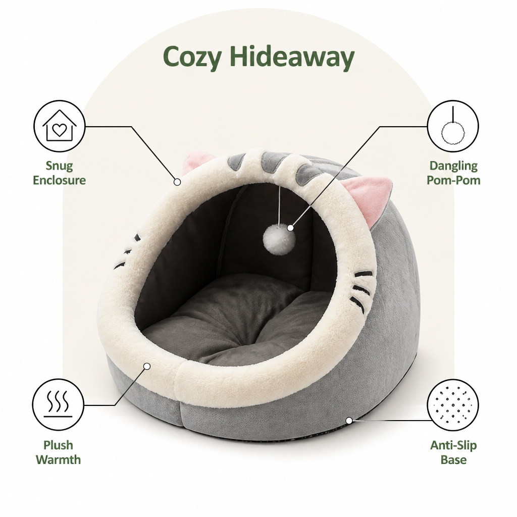 DogBedHouse Plush & Insulated Pet Cave Bed