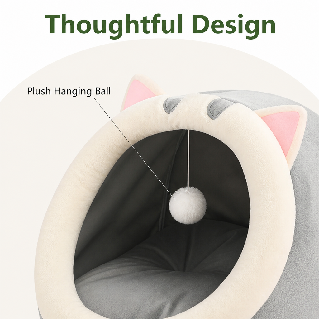 DogBedHouse Plush & Insulated Pet Cave Bed
