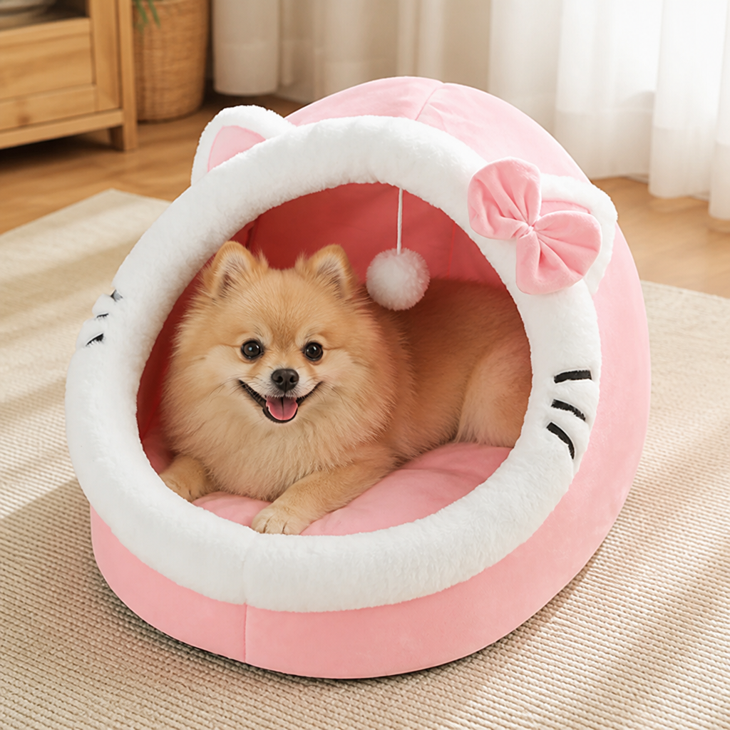 DogBedHouse Plush & Insulated Pet Cave Bed