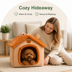 DogBedHouse Plush & Insulated Pet Cave Bed (Removable Cushion)