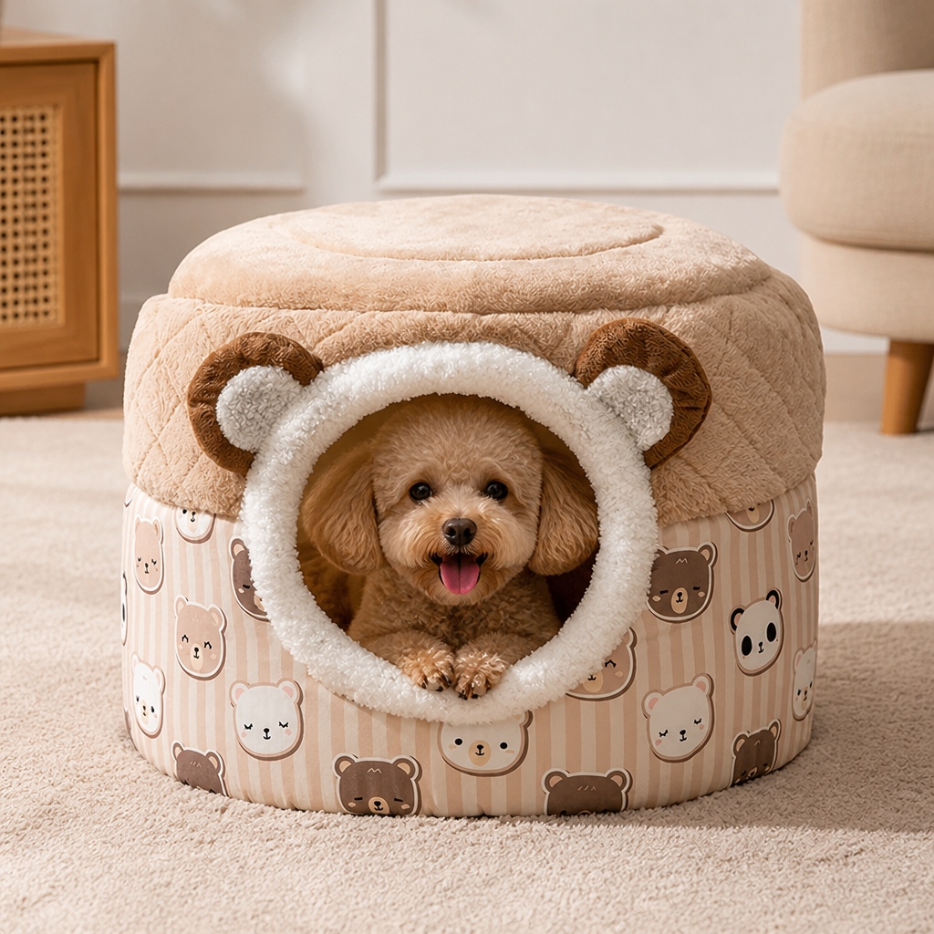 DogBedHouse Plush Insulated Pet Tent (Removable Cushion)