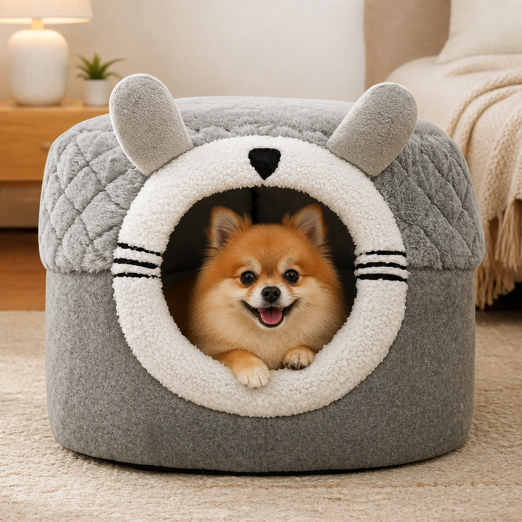 DogBedHouse Plush Insulated Pet Tent (Removable Cushion)