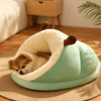 DogBedHouse Plush Insulating Washable Kennel Bed