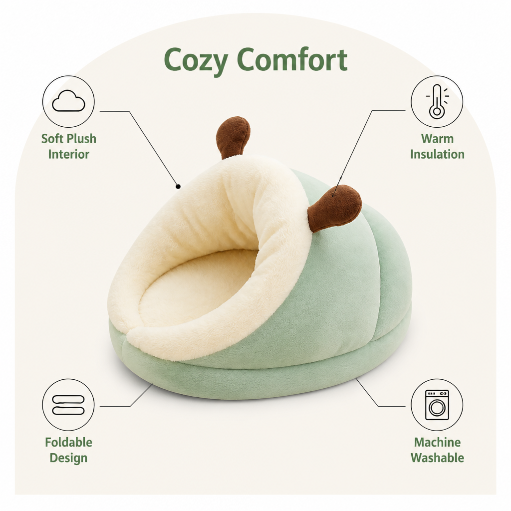 DogBedHouse Plush Insulating Washable Kennel Bed