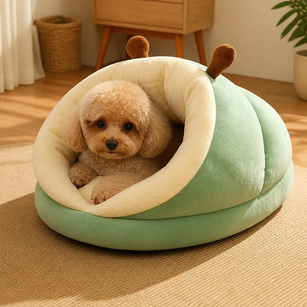 DogBedHouse Plush Insulating Washable Kennel Bed
