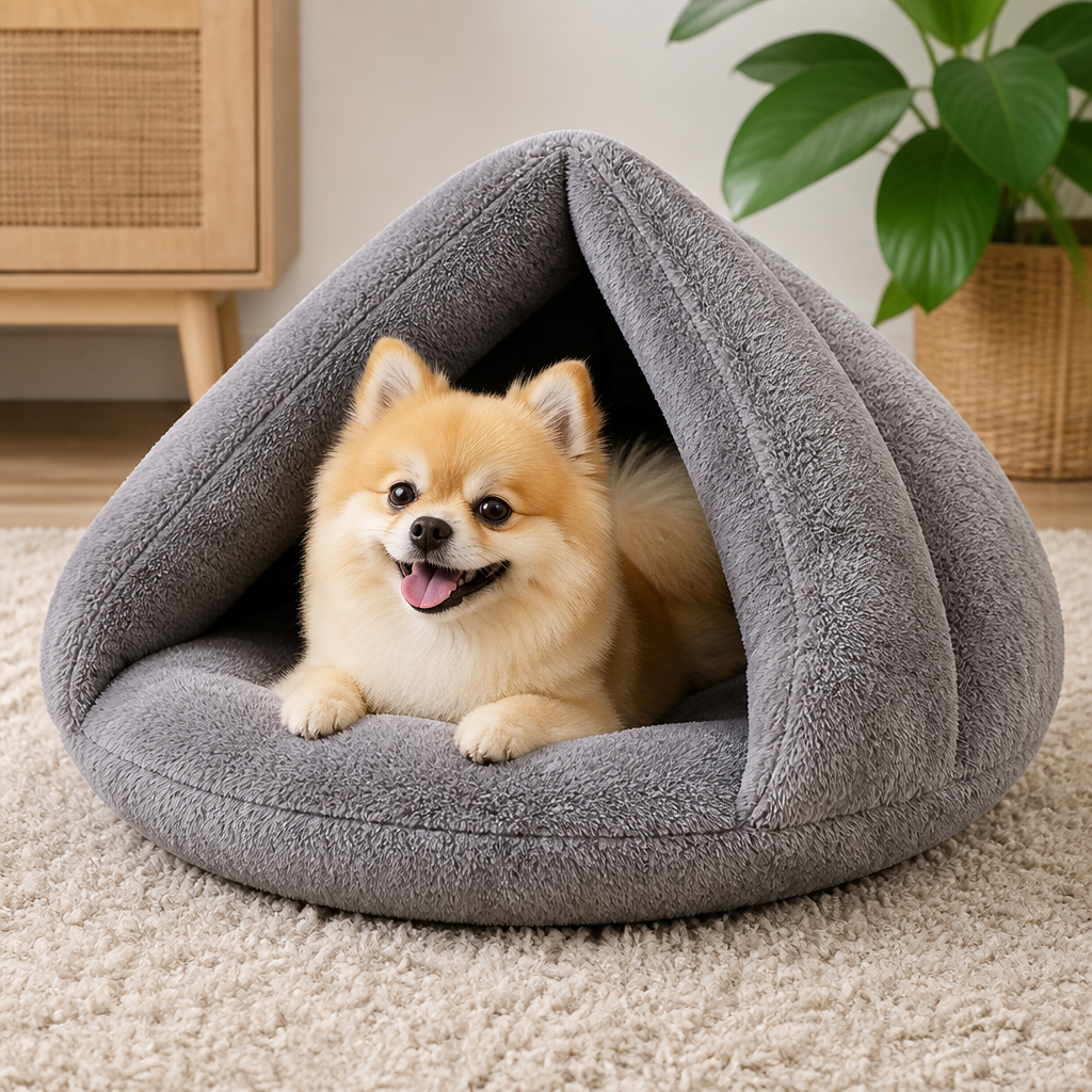 DogBedHouse Plush & Machine-Washable Round Nest Dog Bed