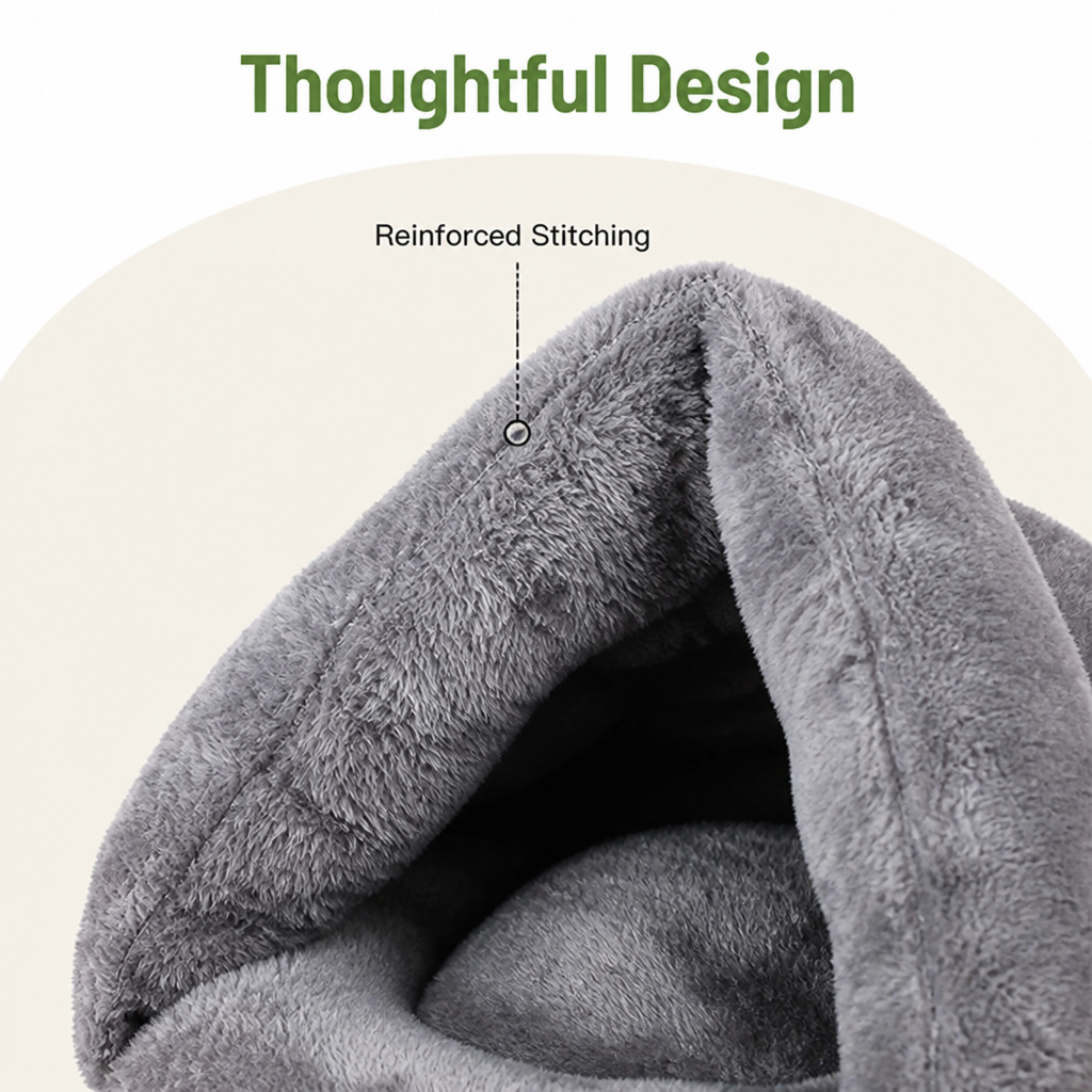 DogBedHouse Plush & Machine-Washable Round Nest Dog Bed
