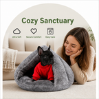 DogBedHouse Plush & Machine-Washable Round Nest Dog Bed