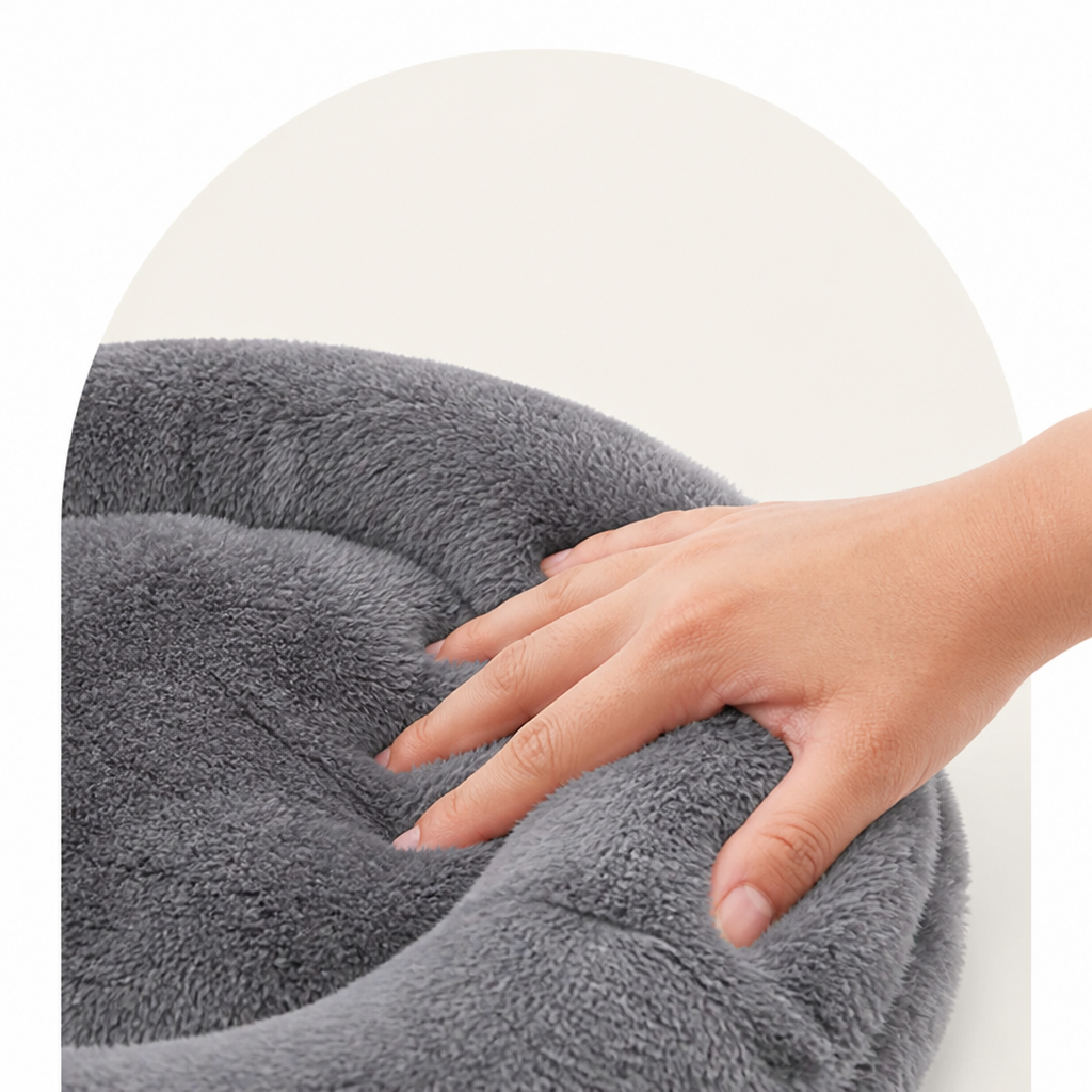 DogBedHouse Plush & Machine-Washable Round Nest Dog Bed