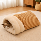 DogBedHouse Plush Semi-Enclosed Windproof Pet Sleeping Bag (For Small Cats & Dogs)