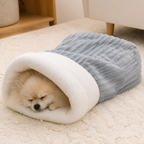 DogBedHouse Plush Semi-Enclosed Windproof Pet Sleeping Bag (For Small Cats & Dogs)