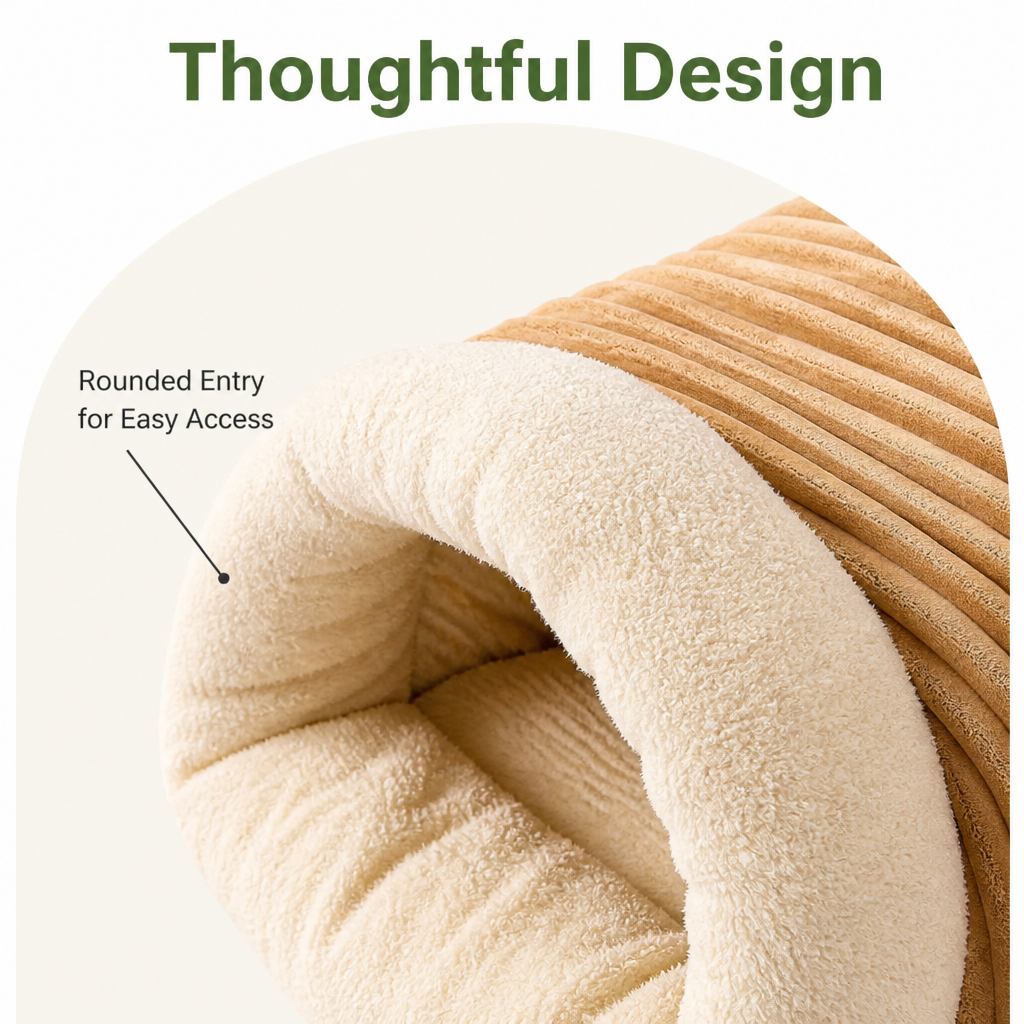 DogBedHouse Plush Semi-Enclosed Windproof Pet Sleeping Bag (For Small Cats & Dogs)