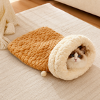 DogBedHouse Plush Semi-Enclosed Windproof Pet Sleeping Bag (For Small Cats & Dogs)