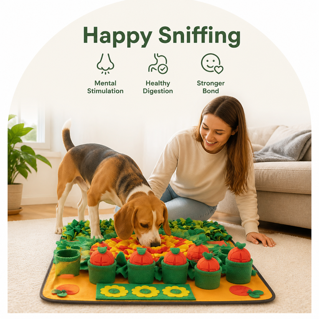 DogBedHouse Plush Snuffle & Slow-Feeder Mat (70x50cm)