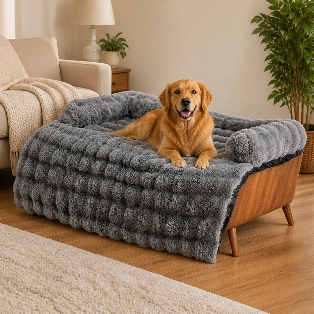 DogBedHouse Plush Sofa-Style Washable Dog Bed