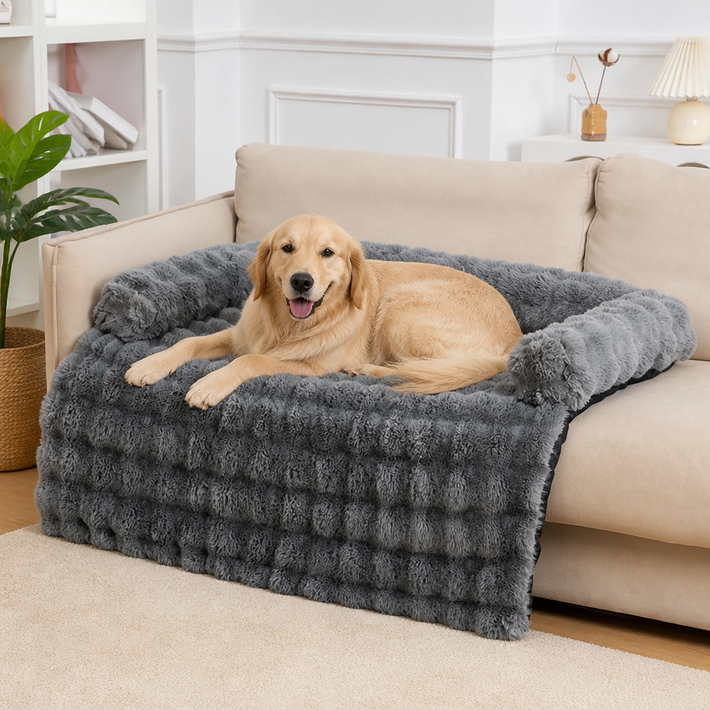 DogBedHouse Plush Sofa-Style Washable Dog Bed