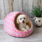 DogBedHouse Plush Velvet Foldable Dog Bed (Removable Cover)
