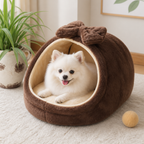 DogBedHouse Plush Velvet Foldable Dog Bed (Removable Cover)