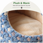 DogBedHouse Plush Velvet Foldable Dog Bed (Removable Cover)