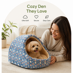 DogBedHouse Plush Velvet Foldable Dog Bed (Removable Cover)