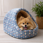 DogBedHouse Plush Velvet Foldable Dog Bed (Removable Cover)