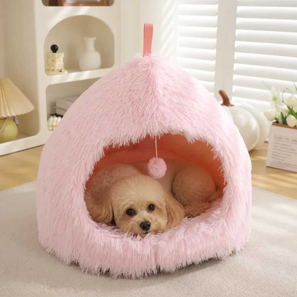 DogBedHouse Plush Velvet & Non-Slip Dog Bed