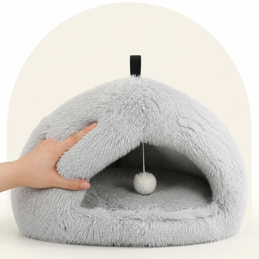 DogBedHouse Plush Velvet & Non-Slip Dog Bed