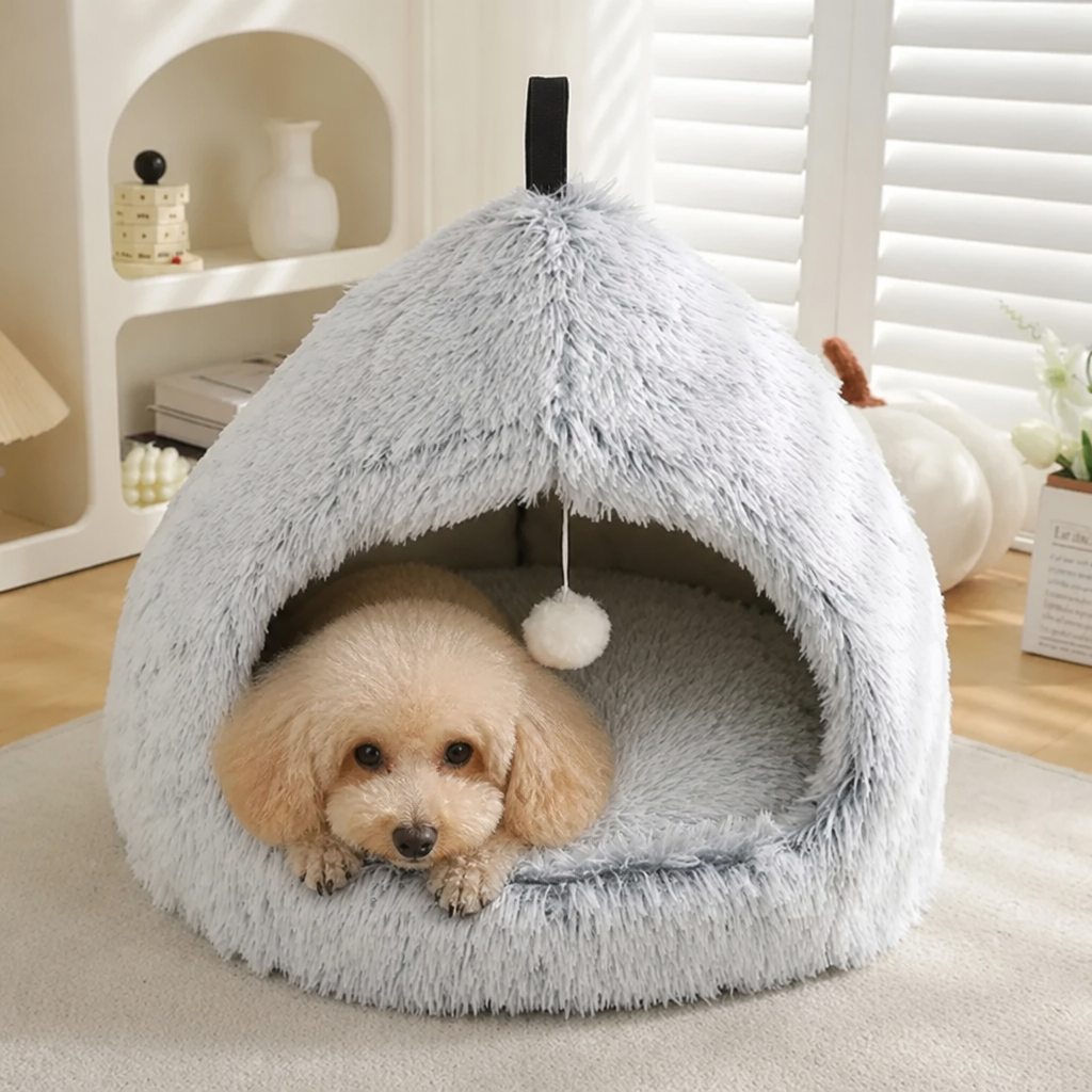 DogBedHouse Plush Velvet & Non-Slip Dog Bed