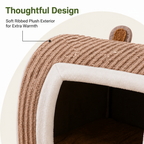 DogBedHouse Plush Warm Cave Dog Bed (Removable Washable Pad)