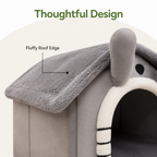DogBedHouse Plush Warm House Dog Bed (Removable Cushion)