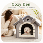 DogBedHouse Plush Warm House Dog Bed (Removable Cushion)