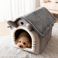 DogBedHouse Plush Warm House Dog Bed (Removable Cushion)