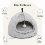 DogBedHouse Plush Warm Non-Slip Hooded Pet Bed