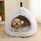 DogBedHouse Plush Warm Non-Slip Hooded Pet Bed