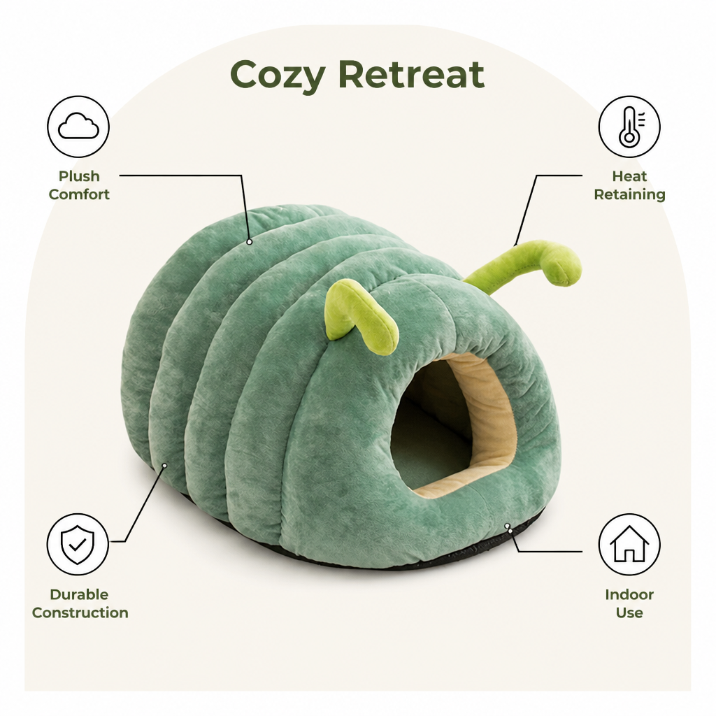 DogBedHouse Plush & Warm Semi-Enclosed Pet Bed (Indoor)