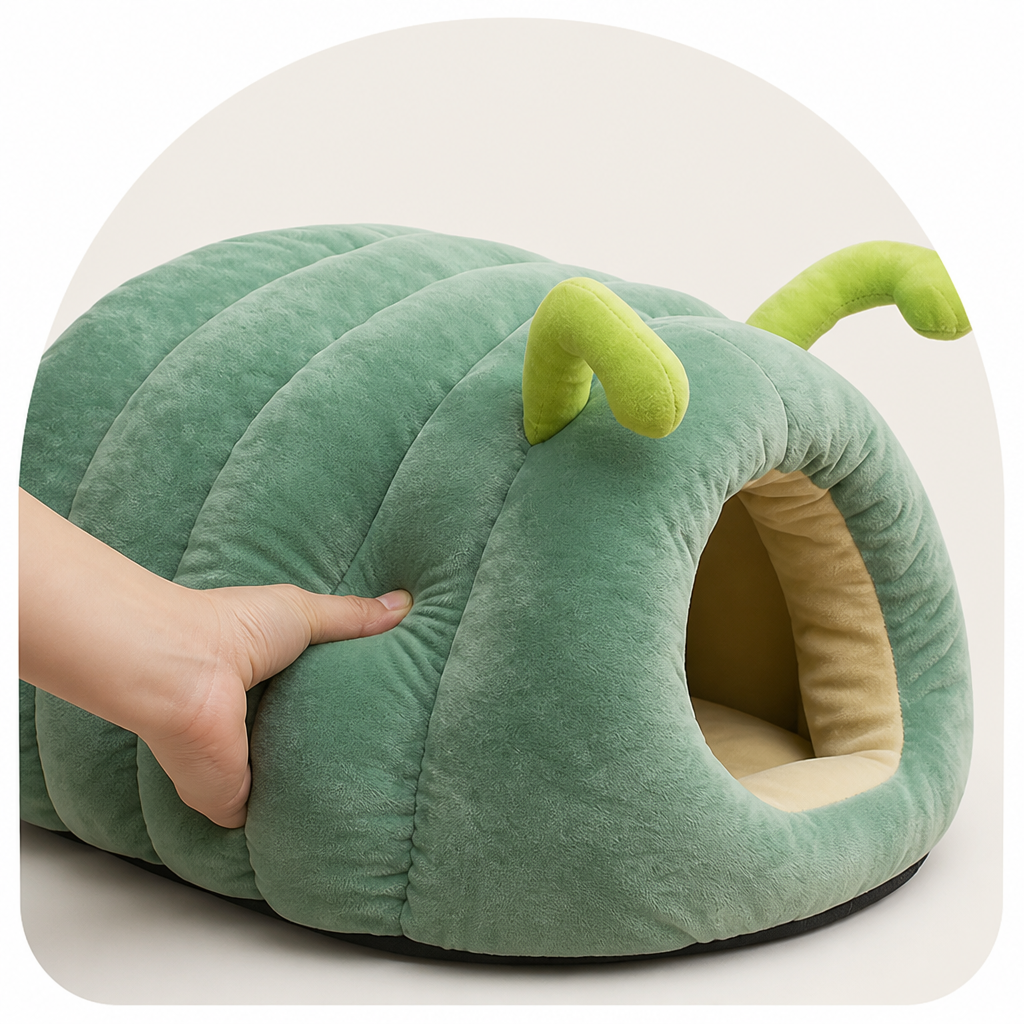 DogBedHouse Plush & Warm Semi-Enclosed Pet Bed (Indoor)