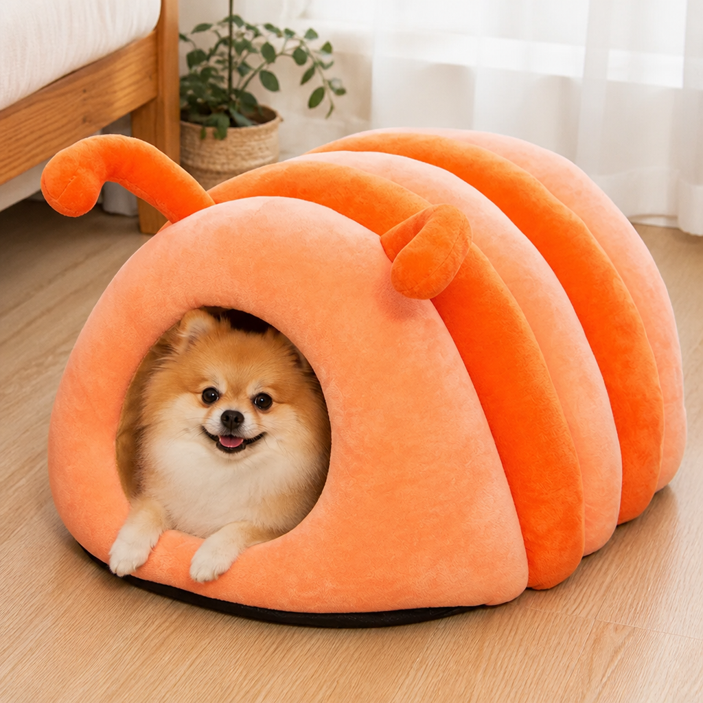 DogBedHouse Plush & Warm Semi-Enclosed Pet Bed (Indoor)