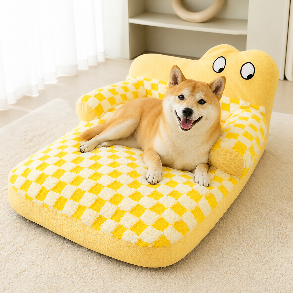 DogBedHouse Plush & Washable Cartoon Pet Sofa Bed