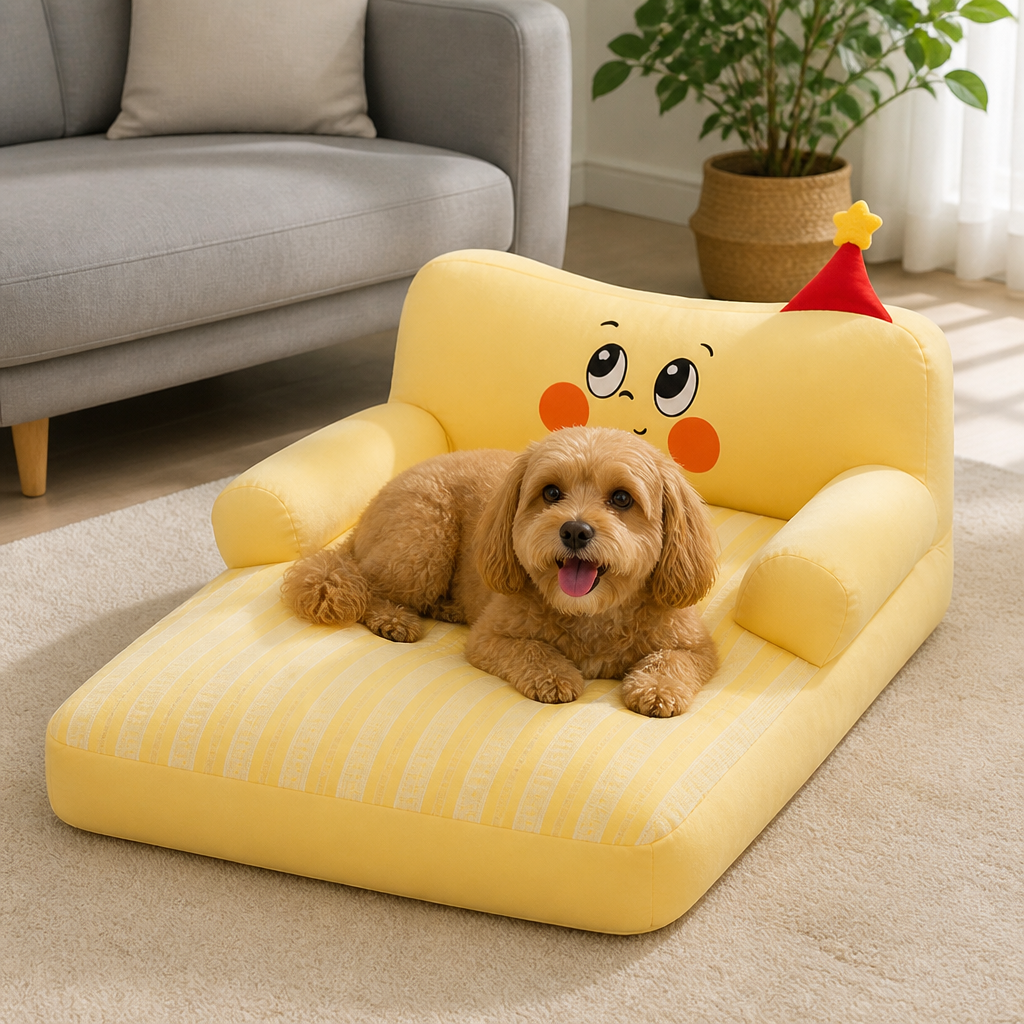 DogBedHouse Plush & Washable Cartoon Pet Sofa Bed