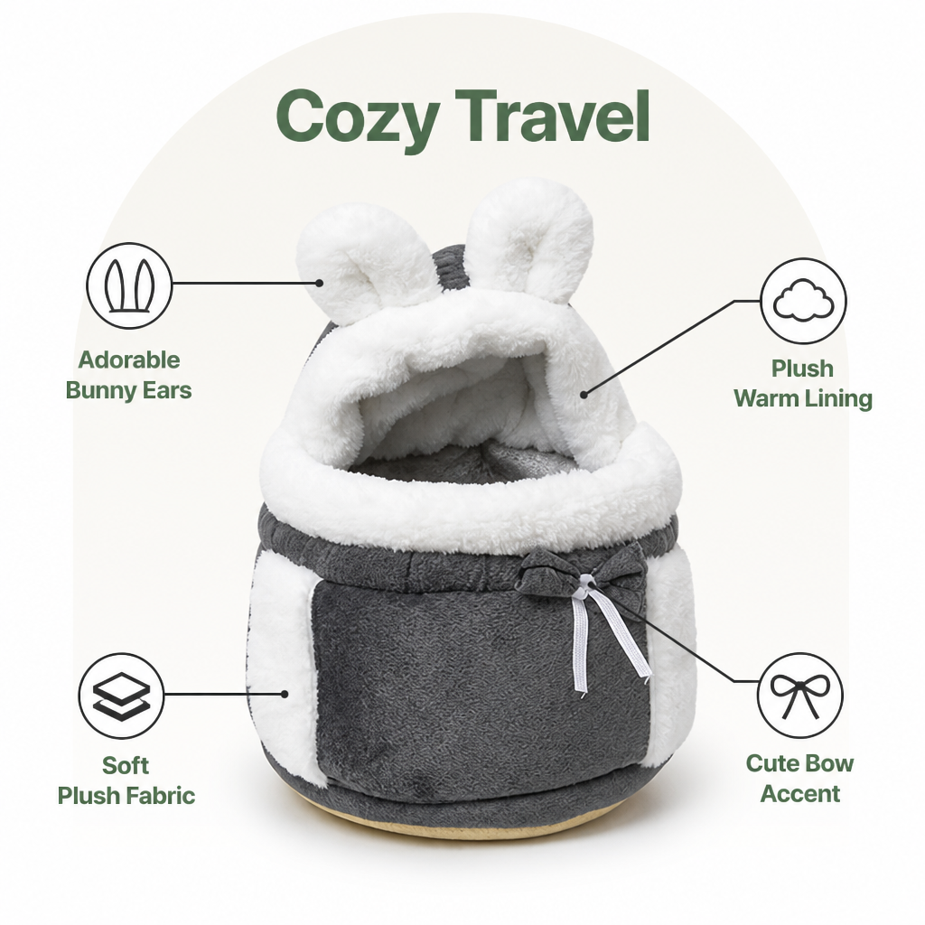 DogBedHouse Plush Winter-Lined Pet Carrier Backpack