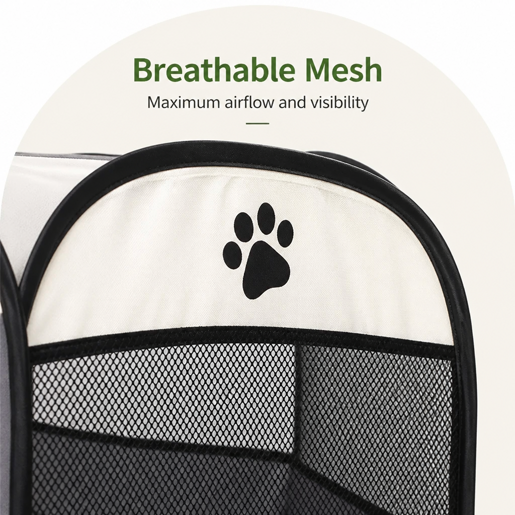 DogBedHouse Pop-Up & Foldable Mesh Pet Tent (Zippered Doors)