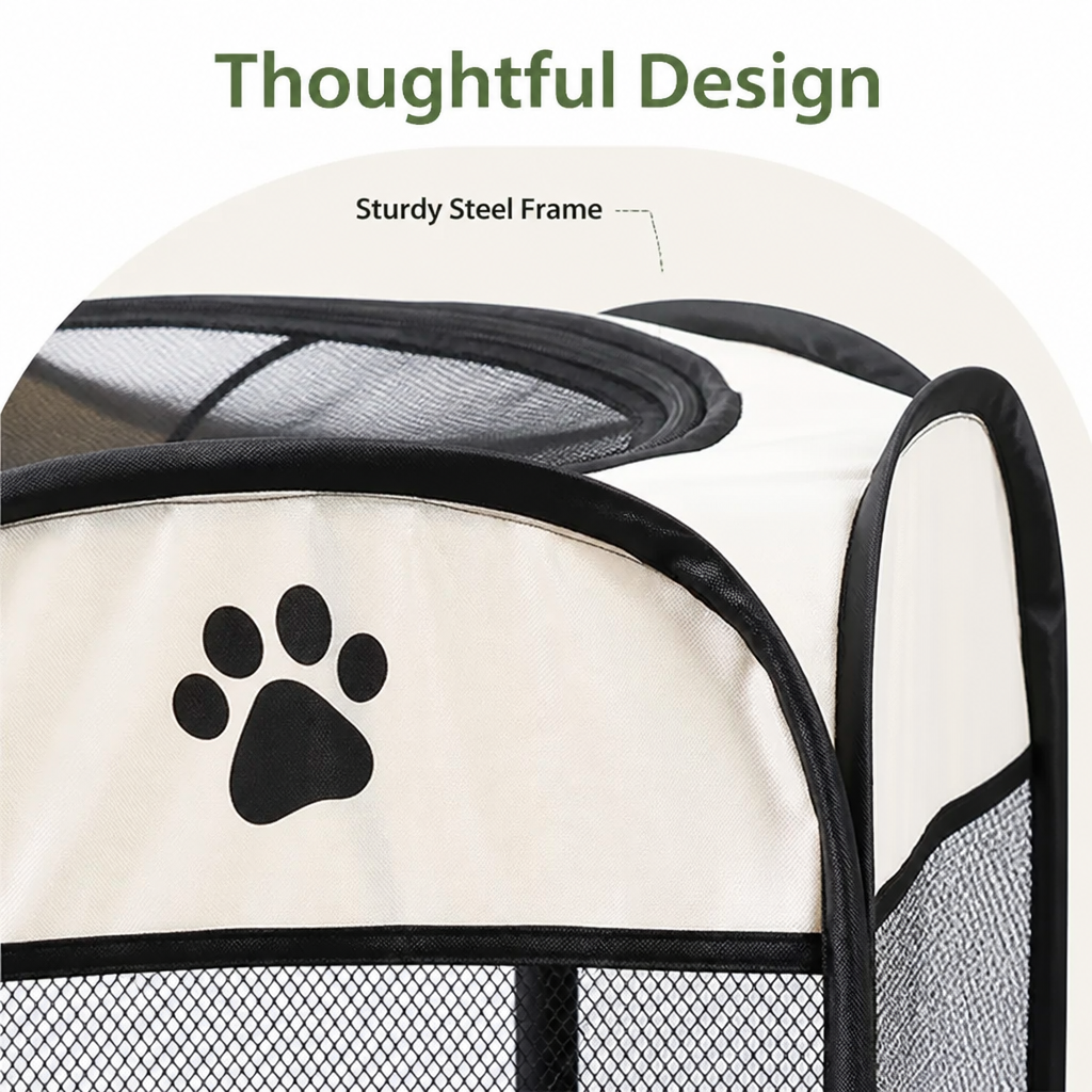 DogBedHouse Pop-Up & Foldable Mesh Pet Tent (Zippered Doors)