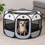 DogBedHouse Pop-Up & Foldable Mesh Pet Tent (Zippered Doors)