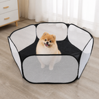 DogBedHouse Pop-Up & Foldable Transparent Mesh Pet Playpen (Water-Absorbing Liner)