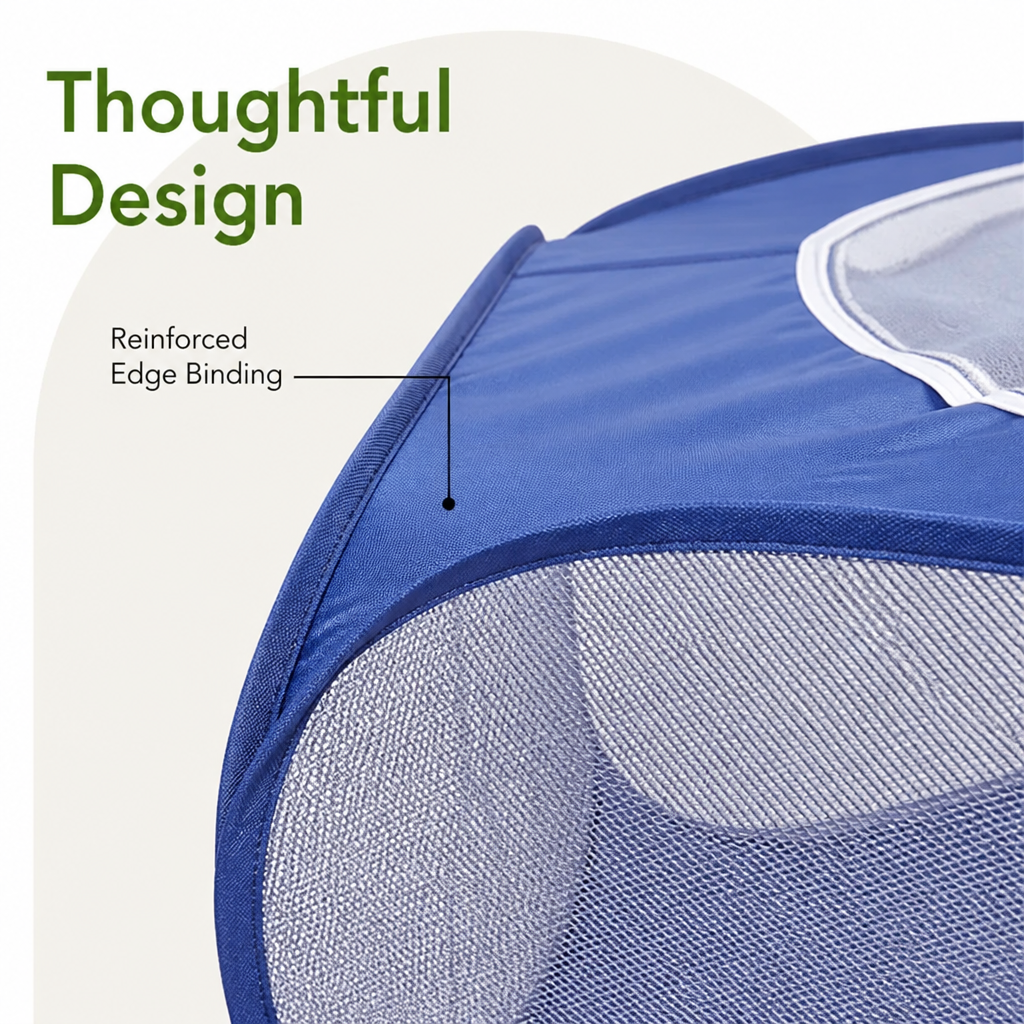 DogBedHouse Pop-Up & Foldable Transparent Mesh Pet Playpen (Water-Absorbing Liner)