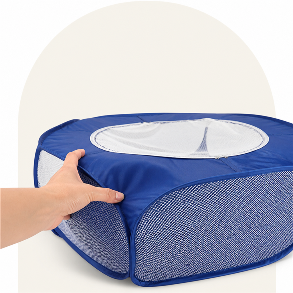 DogBedHouse Pop-Up & Foldable Transparent Mesh Pet Playpen (Water-Absorbing Liner)